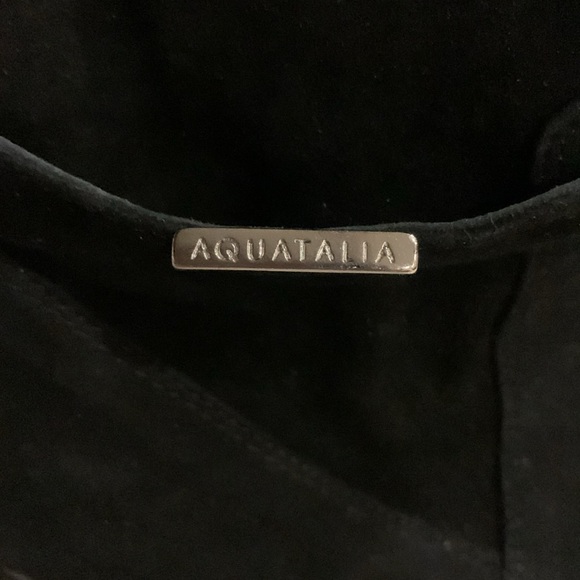 NWOT Aquatalia Romina Anthracite Suede Black Tall Boots Size 9.5 - Picture 7 of 9